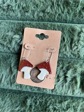 Handmade Red & White Mushroom Earrings
